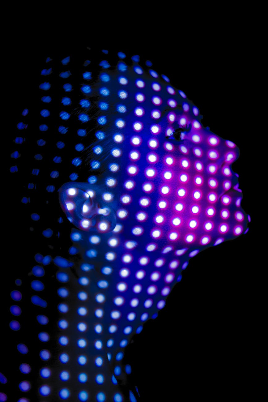 woman covered with polka dot lights